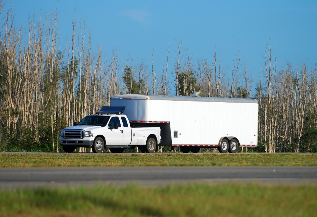 truck pulling a trailer